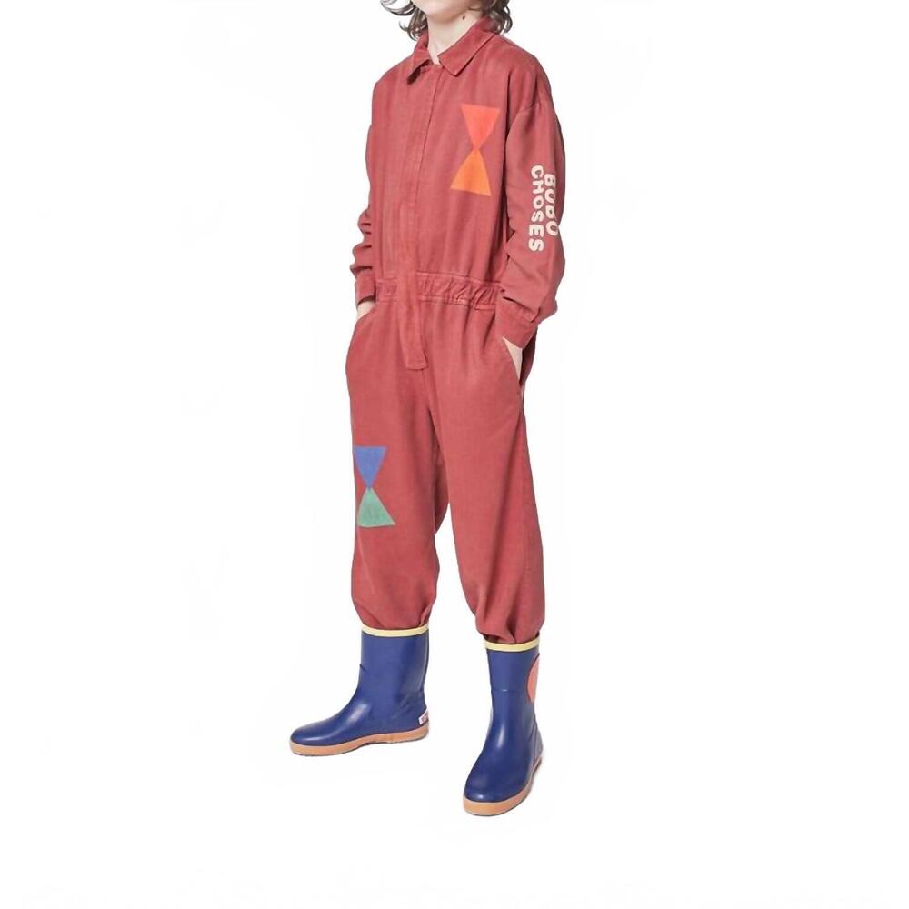 NEW BOBO CHOSES geometric woven overall in terracotta